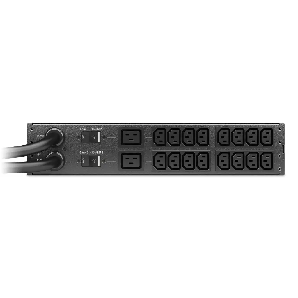 AP4424A APC Netshelter Rack Automatic Transfer Switch, 2U, 32A, 230V, 2 IEC 309 IN, 16 C13, 2 C19 OUT, 50/60 Hz